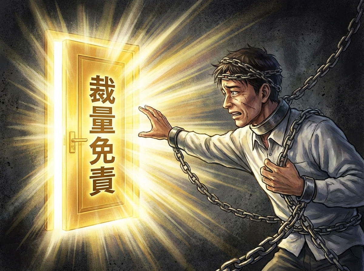 免責不許可事由があっても裁量免責という希望があることを示すイラスト