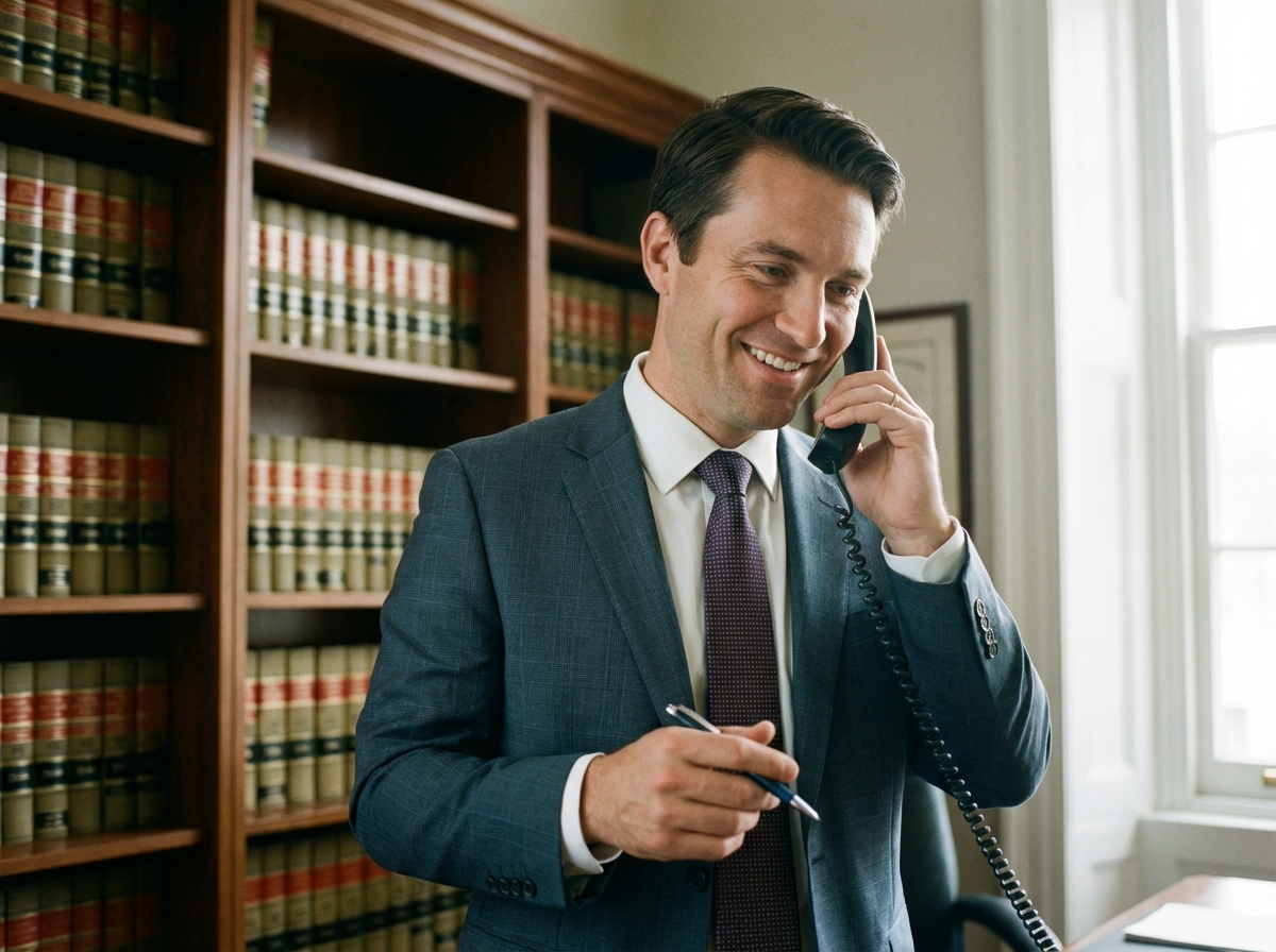 弁護士が依頼者の代理として債権者対応を行っている様子。専門家に任せることによる精神的負担の軽減をイメージさせる。